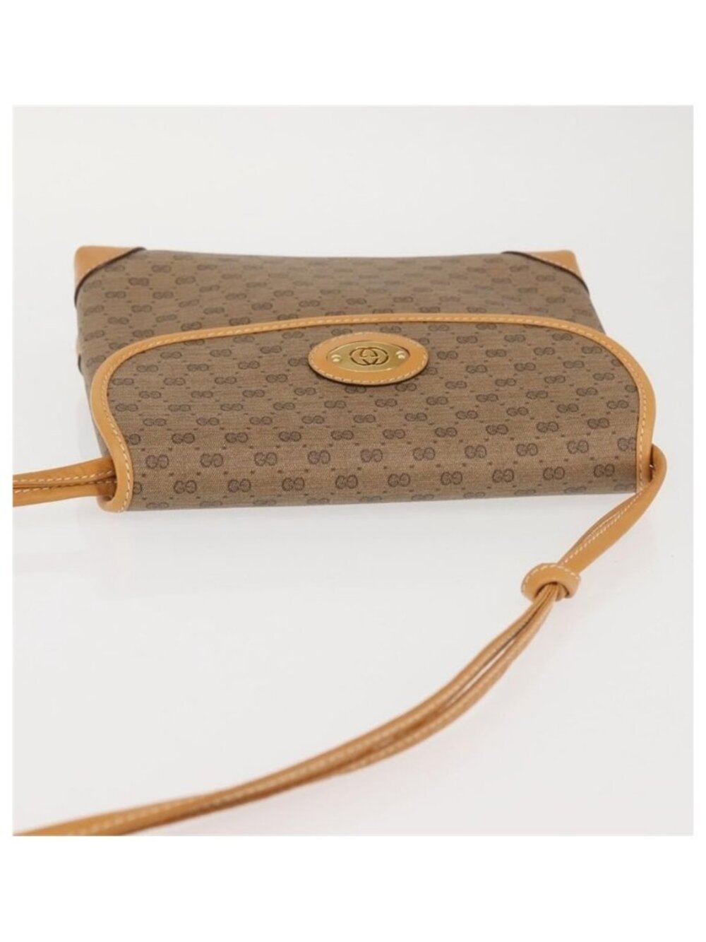 Authentic GUCCI Micro GG Supreme Shoulder Bag PVC Beige Gold 007 92 5548 - Picture 13 of 16